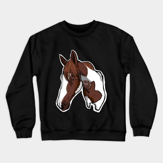 brown white horse Crewneck Sweatshirt by DurrStickers